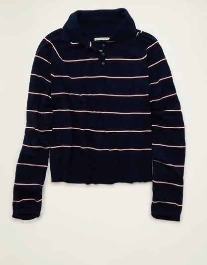 AE Oversized Button Up Sweater Polo