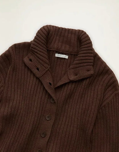 AE Button Up Mock Neck Cardigan Sweater