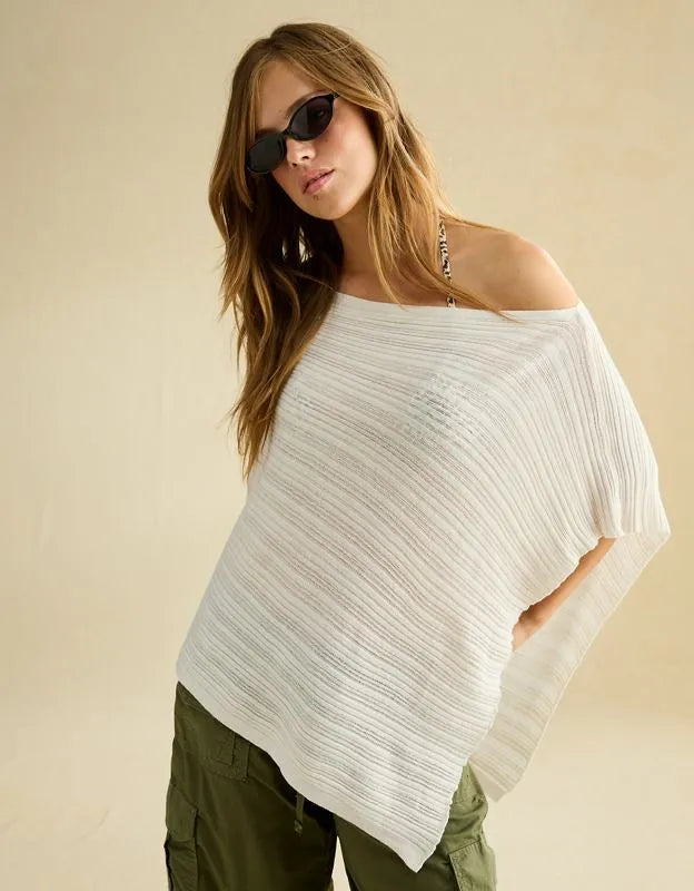 AE Ribbed Sweater Poncho