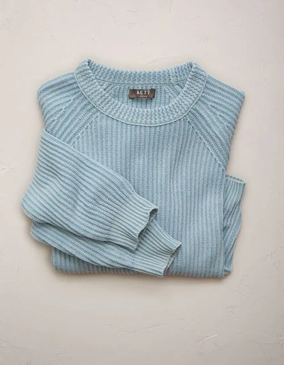AE77 Shaker Stitch Raglan Sweater