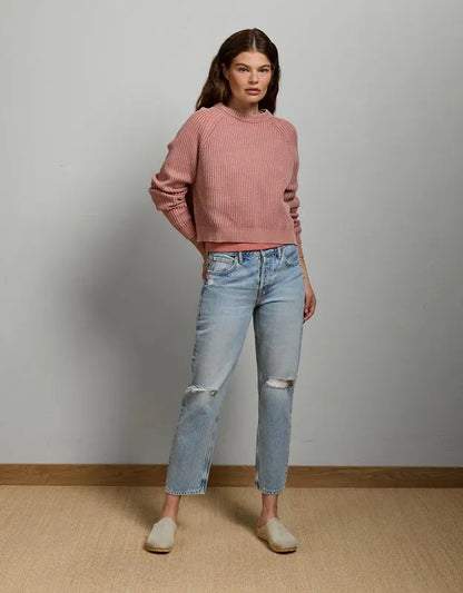 AE77 Shaker Stitch Raglan Sweater