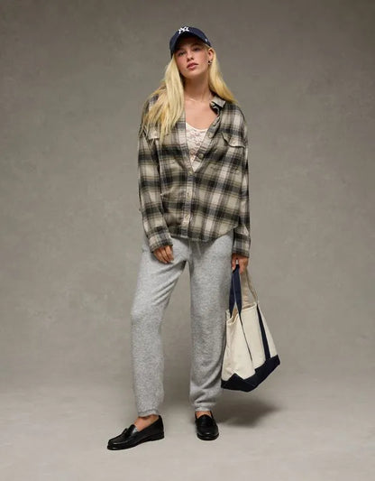 AE Plaid Button-Up Shirt