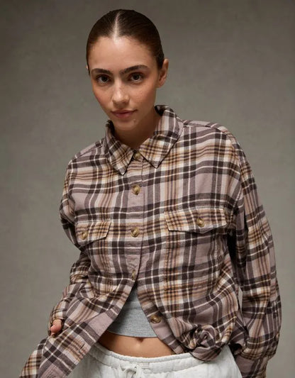 AE Plaid Button-Up Shirt