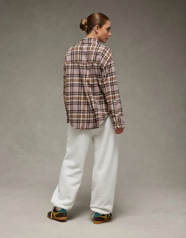 AE Plaid Button-Up Shirt
