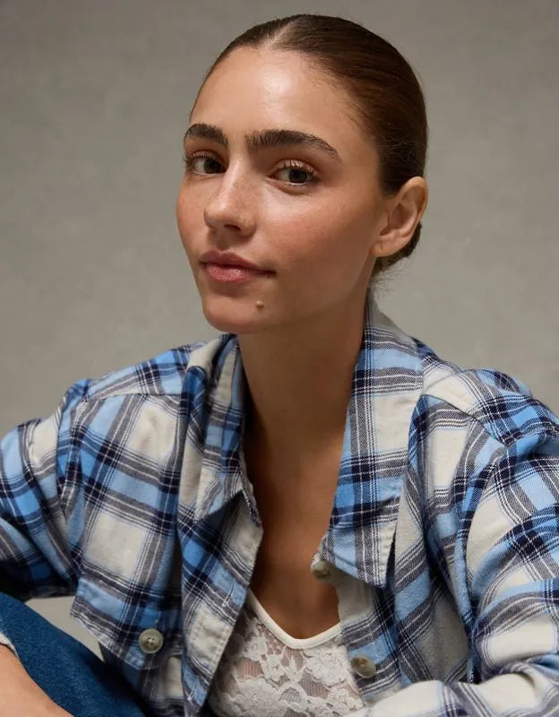 AE Plaid Button-Up Shirt