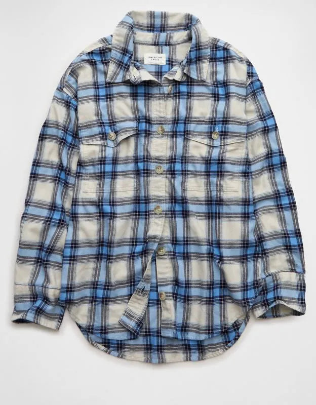 AE Plaid Button-Up Shirt