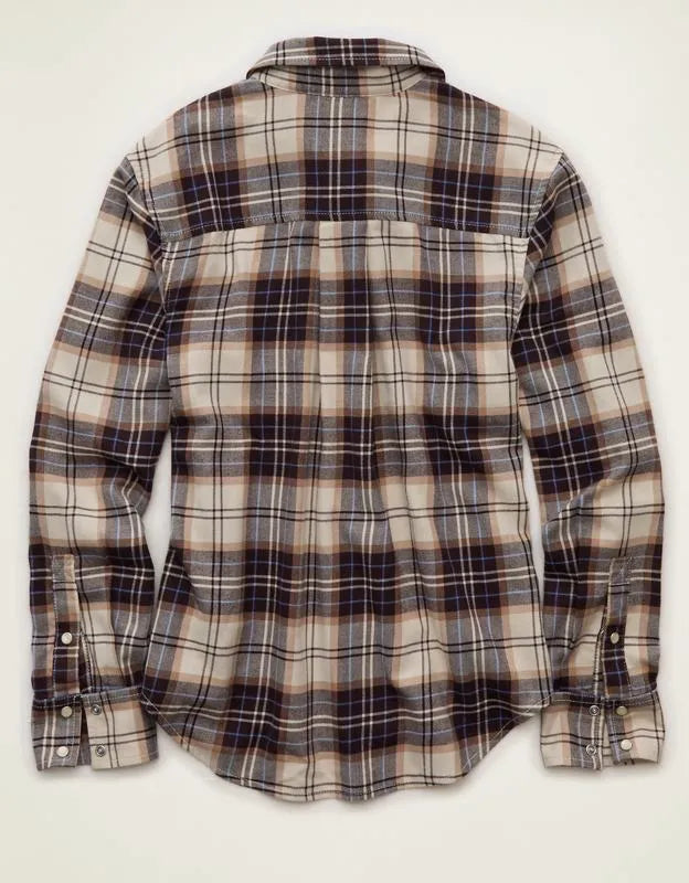 AE Throwback Flannel Button-Up Shirt