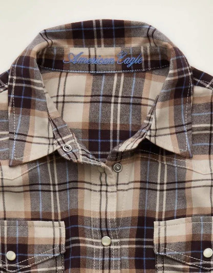 AE Throwback Flannel Button-Up Shirt
