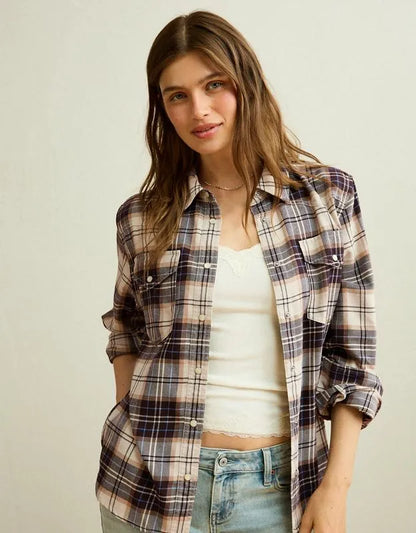 AE Throwback Flannel Button-Up Shirt