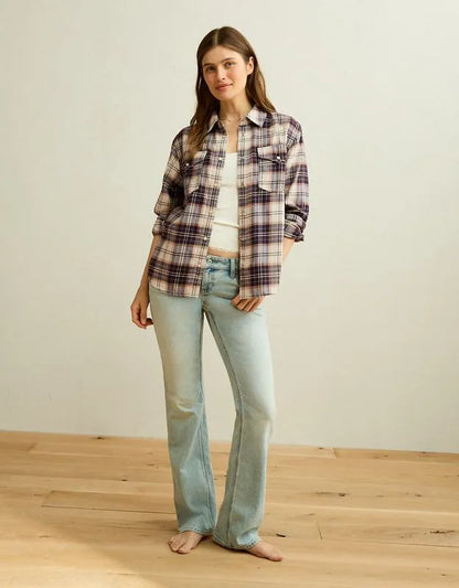 AE Throwback Flannel Button-Up Shirt