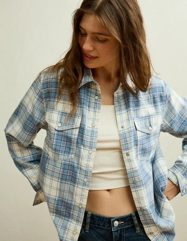 AE Throwback Flannel Button-Up Shirt
