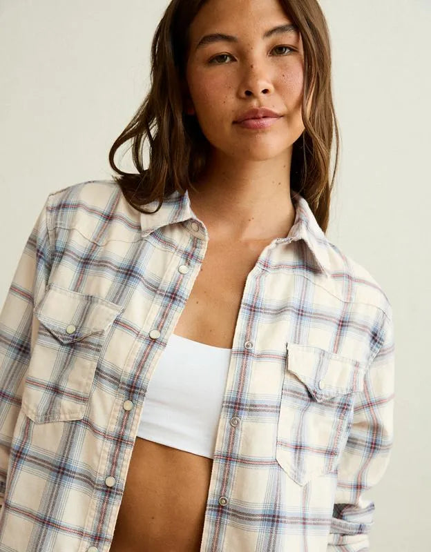 AE Throwback Flannel Button-Up Shirt