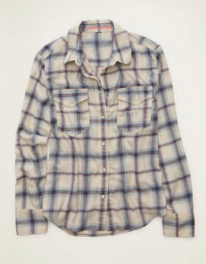 AE Throwback Flannel Button-Up Shirt