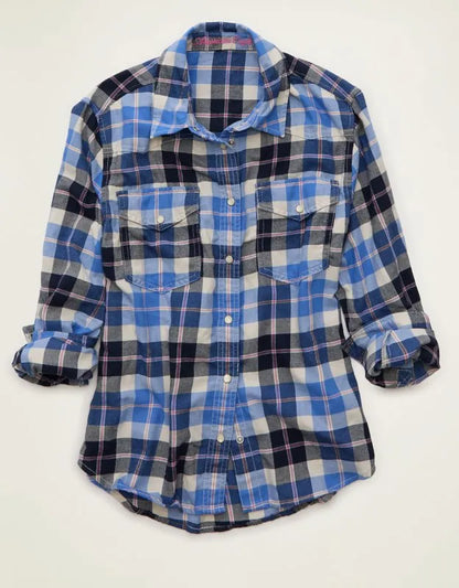 AE Throwback Flannel Button-Up Shirt