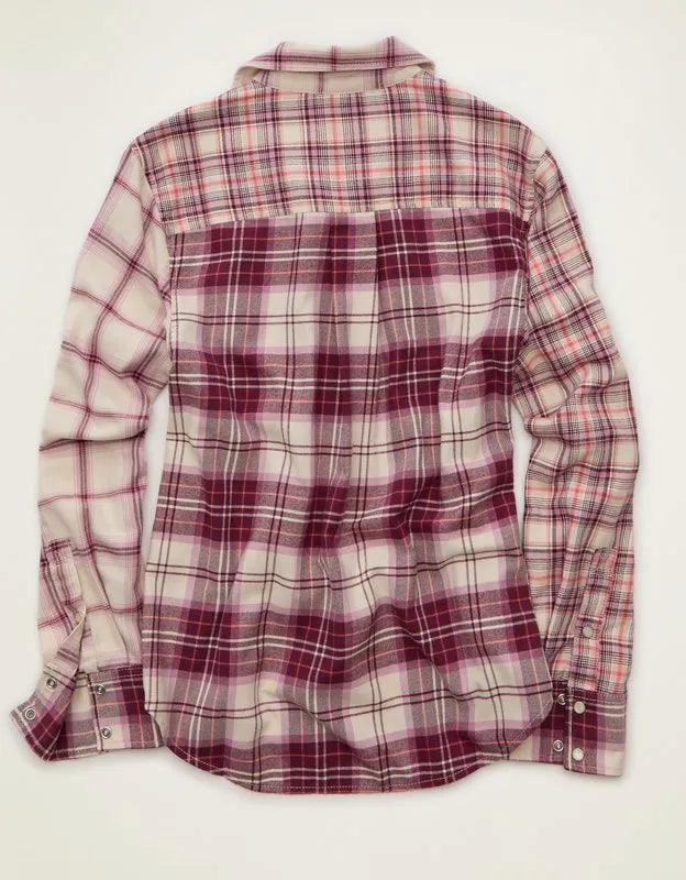 AE Throwback Flannel Button-Up Shirt