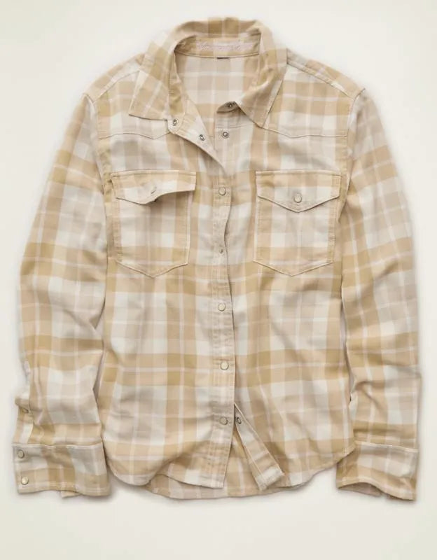 AE Throwback Flannel Button-Up Shirt