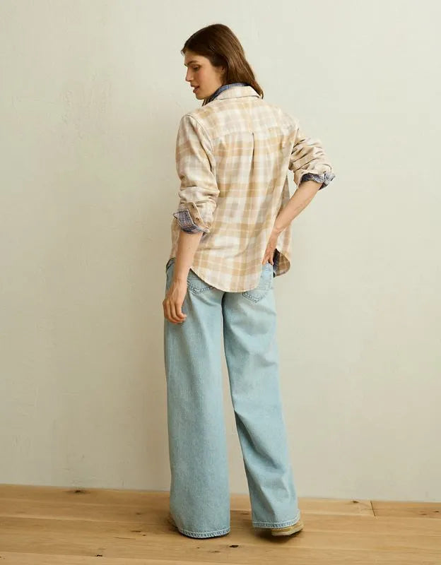 AE Throwback Flannel Button-Up Shirt