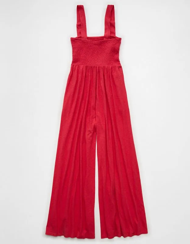 AE Sunchaser Knit Smocked Jumpsuit