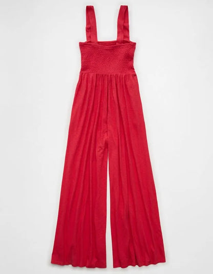 AE Sunchaser Knit Smocked Jumpsuit