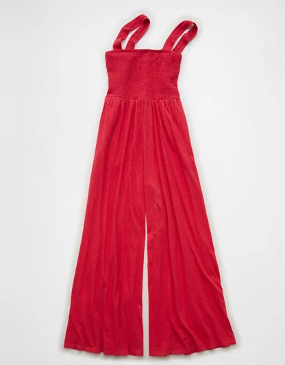 AE Sunchaser Knit Smocked Jumpsuit