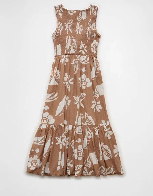 AE V-Neck Cut-Out Midi Dress