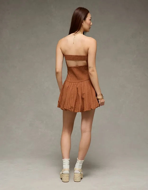 AE Strapless Drop Waist Mini Bubble Dress