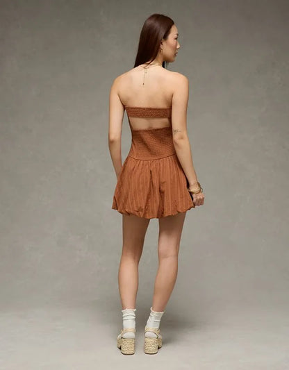 AE Strapless Drop Waist Mini Bubble Dress
