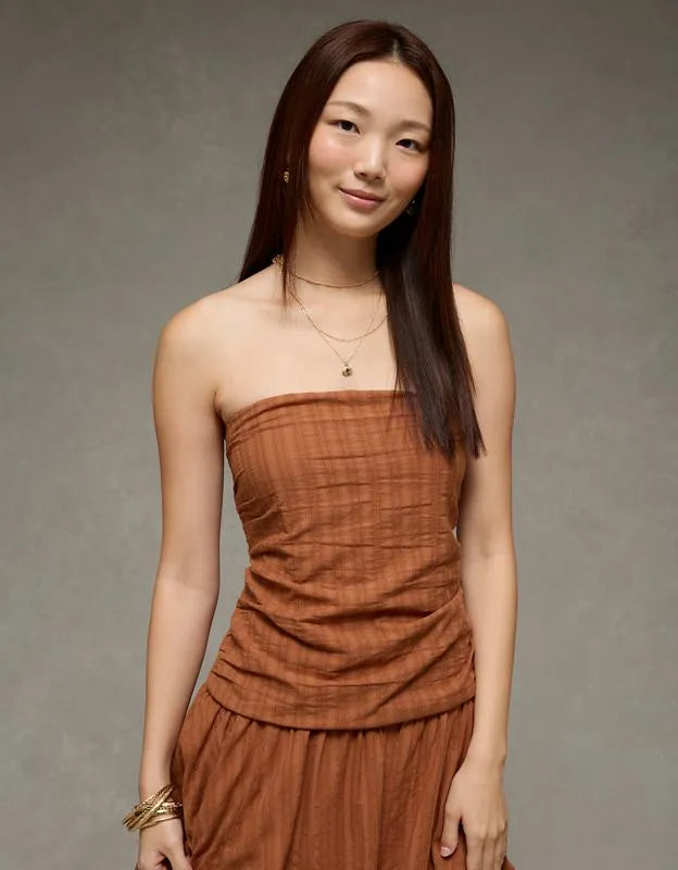 AE Strapless Drop Waist Mini Bubble Dress