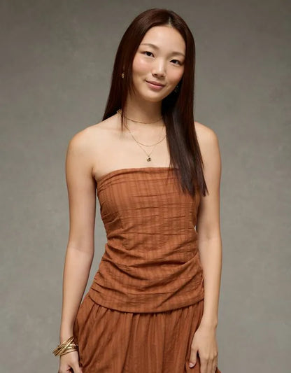 AE Strapless Drop Waist Mini Bubble Dress