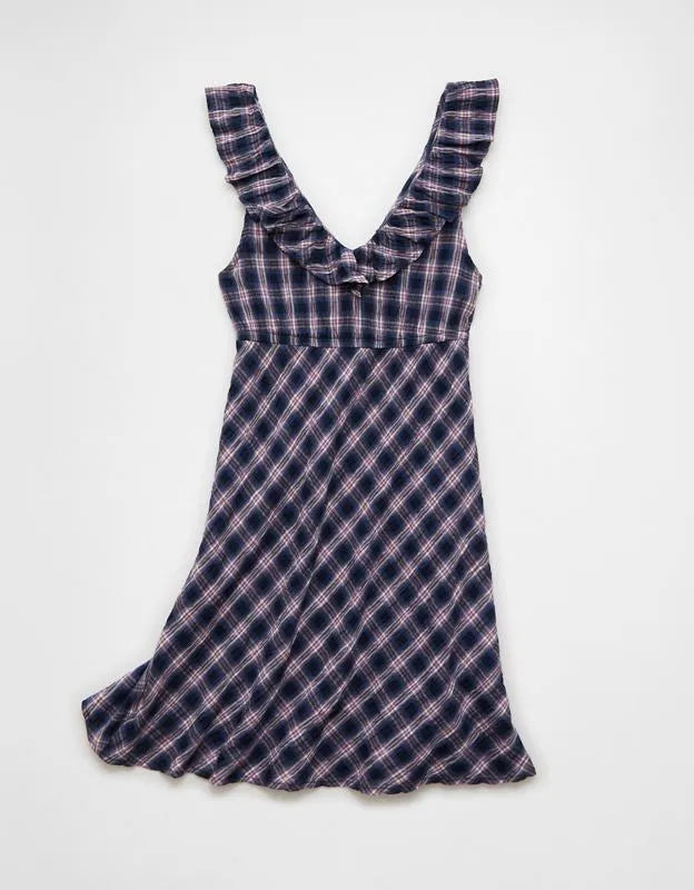 AE Ruffle Tie-Front Mini Dress
