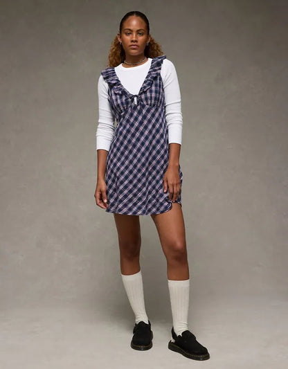 AE Ruffle Tie-Front Mini Dress