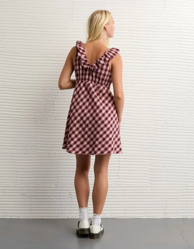 AE Ruffle Tie-Front Mini Dress