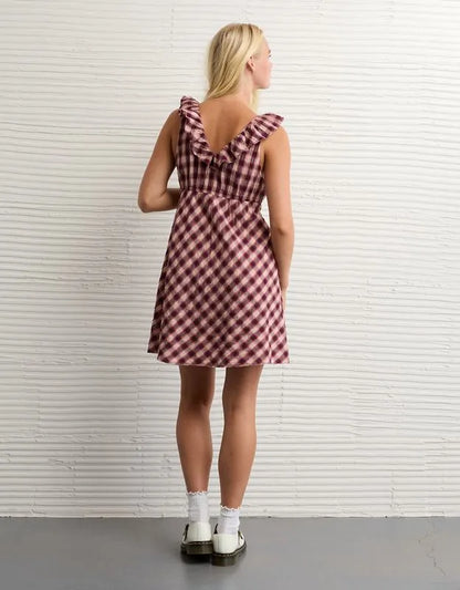 AE Ruffle Tie-Front Mini Dress