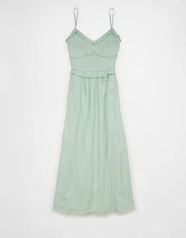 AE V-Neck Smocked Midi Dress