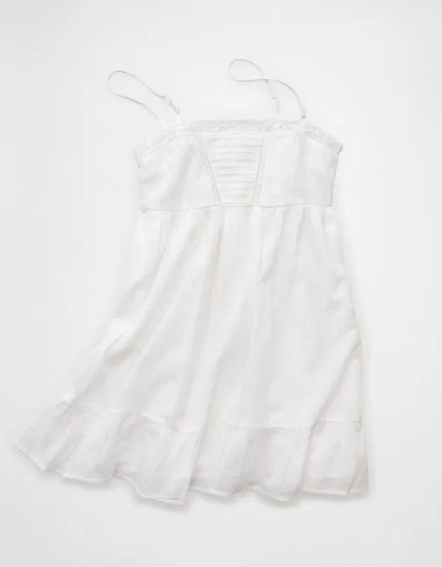 AE Lace Trim Babydoll Mini Dress
