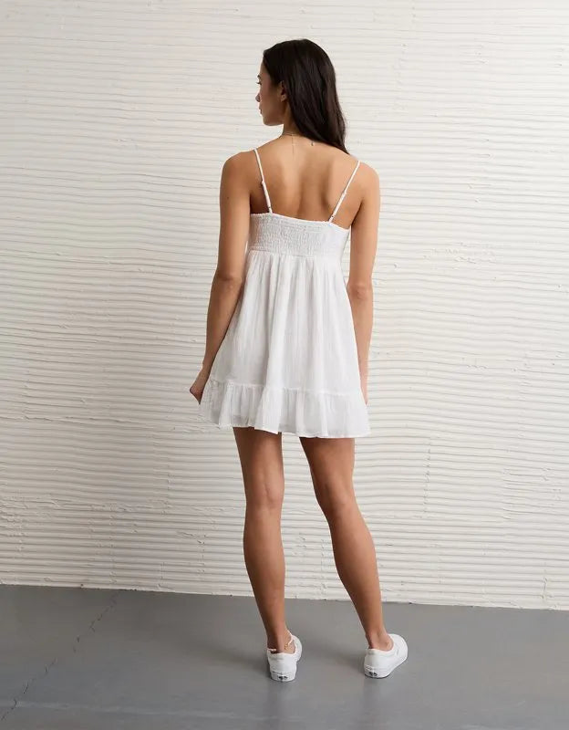 AE Lace Trim Babydoll Mini Dress