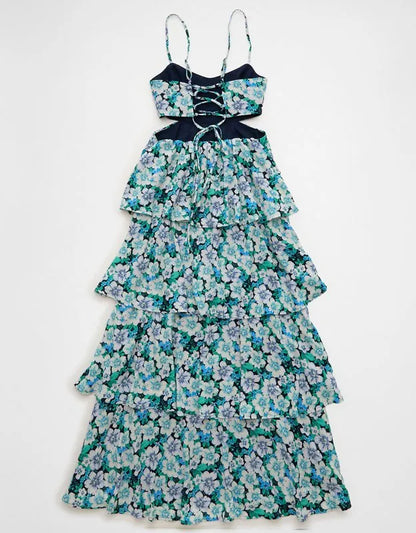 AE Babydoll Tiered Maxi Dress