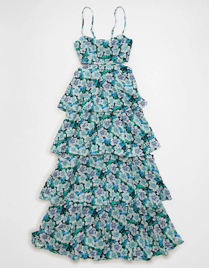 AE Babydoll Tiered Maxi Dress