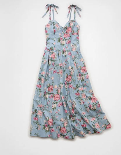 AE Sweetheart Tie-Strap Midi Dress