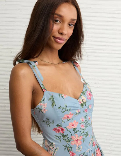 AE Sweetheart Tie-Strap Midi Dress