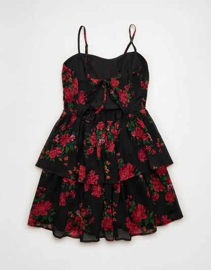 AE Ruched Tie-Back Mini Dress