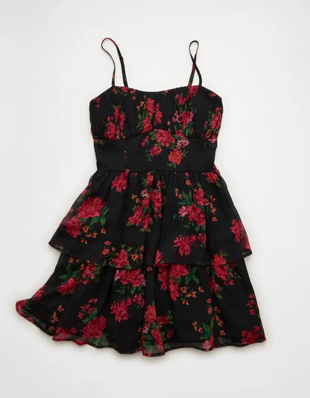 AE Ruched Tie-Back Mini Dress