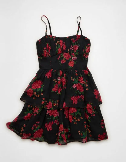 AE Ruched Tie-Back Mini Dress