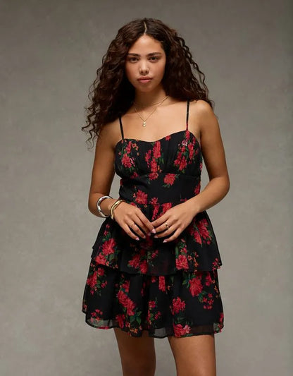 AE Ruched Tie-Back Mini Dress