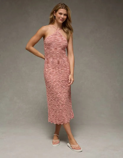 AE Halter Sweater Midi Dress