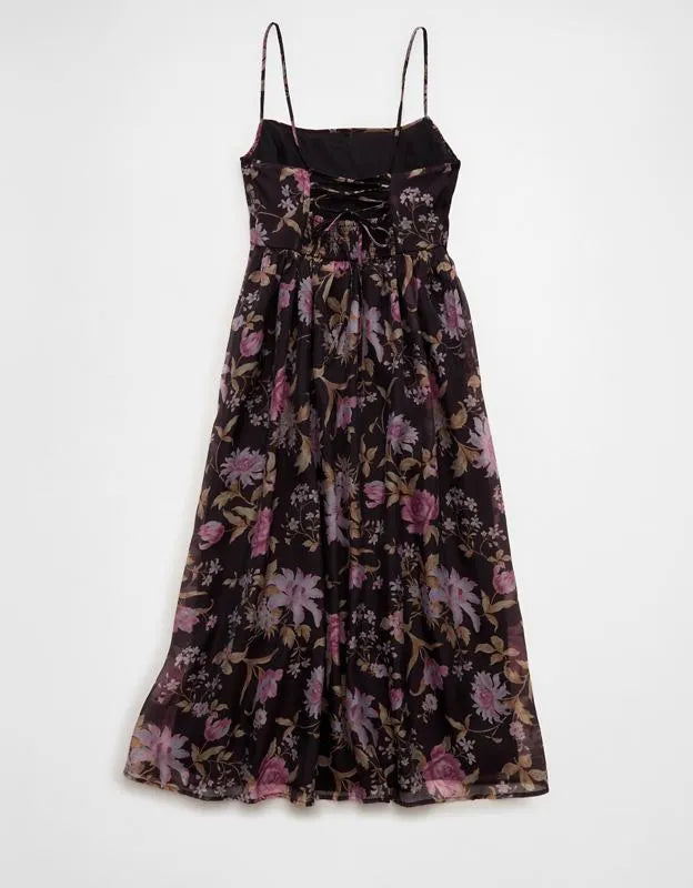 AE Ruched Bust Corset Midi Dress