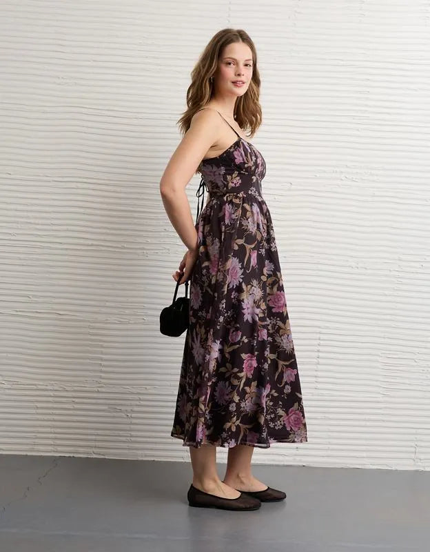 AE Ruched Bust Corset Midi Dress