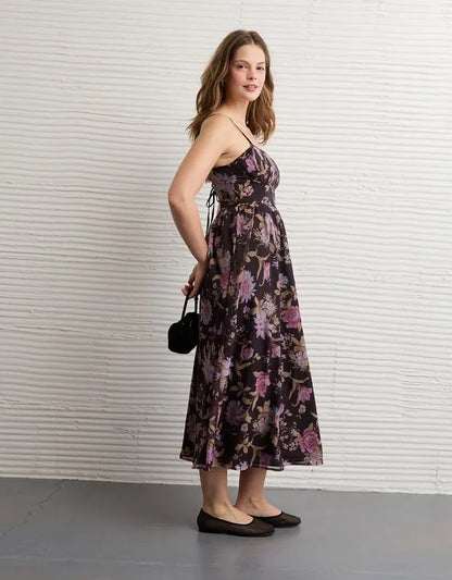 AE Ruched Bust Corset Midi Dress