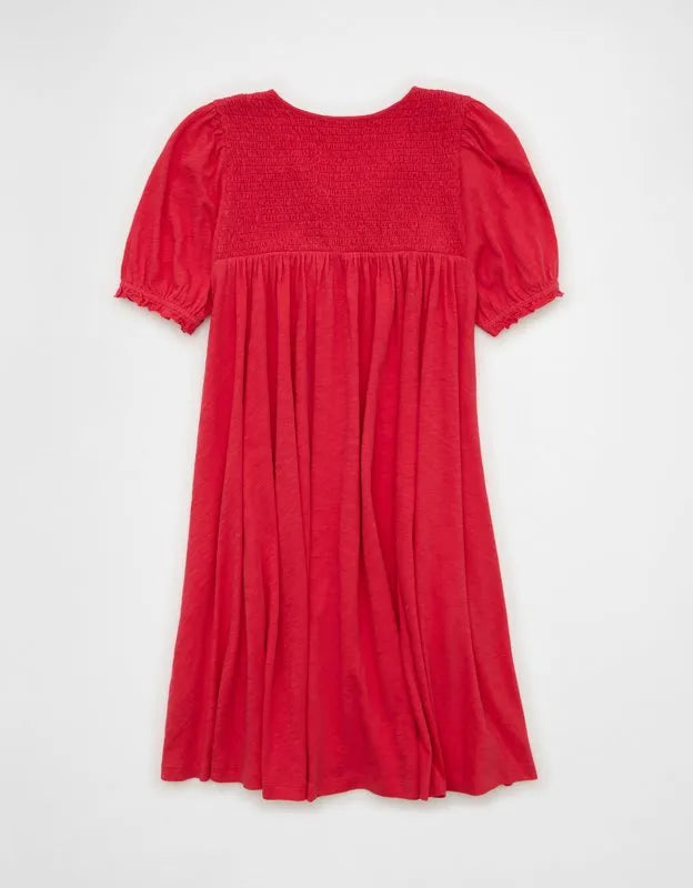 AE Sunchaser Babydoll Puff Sleeve Mini Dress