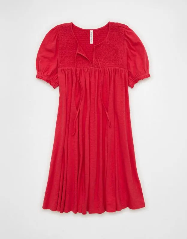 AE Sunchaser Babydoll Puff Sleeve Mini Dress